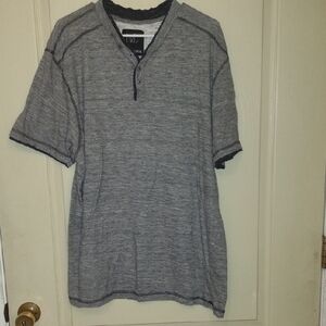 Gray Short Sleeve Tee with Heathered Texture